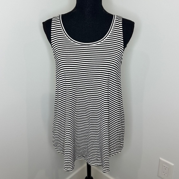 Old Navy Luxe Black and White Striped Oversized Tank Top (S) - Picture 1 of 5